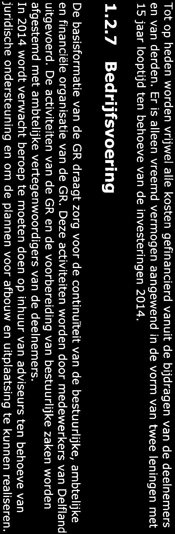 Tot op heden worden vrijwel alle kosten gefinancierd vanuit de bijdragen van de deelnemers en van derden.