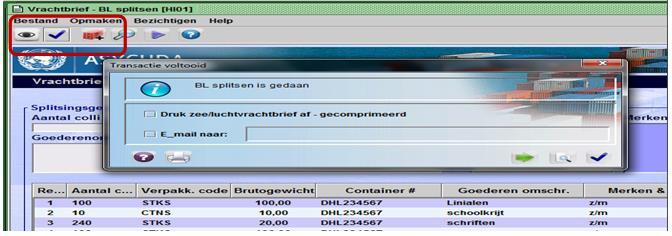 proces te worden vastgelegd. Alvorens over tegaan tot valideren van de splitsing proces controleer nogmaals even goed of alle subregels zijn opgevoerd.