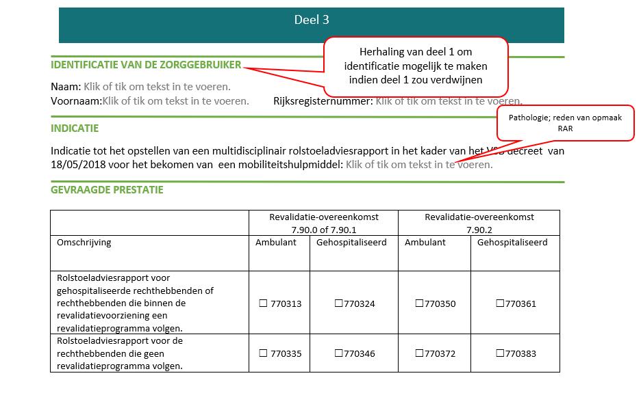 Bij een aanvraag moeten de aanvraagdocumenten voor het MOHM (zoals medisch voorschrift, RAR, ) NIET meer worden toegevoegd. Enkel het aanvraagdocument voor terugbetaling van het RAR is voldoende.