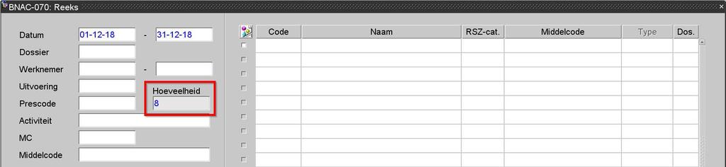 Nacalculatie: uuringave wissen Het is nu ook mogelijk om enkel lijnen te wissen waarbij het aantal uren gelijk is aan een opgegeven waarde.