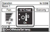 Wanneer de werkingsmodus ingesteld staat op Dry (ontvochtigen), schakelt de ventilatorsnelheid naar Auto. (Ventilatorsnelheid kan hier niet geselecteerd worden).