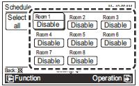 Instellen identiek programma voor alle binnenunits 1 Selecteer met de pijltjestoets Select all en druk op de entertoets. 2 Het programmascherm verschijnt.