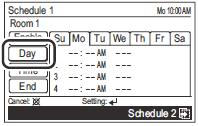 Noot Stel in op Enable als de timerfunctie in werking is. Als u de timerfunctie even verlaat, stel dan in op Disable.