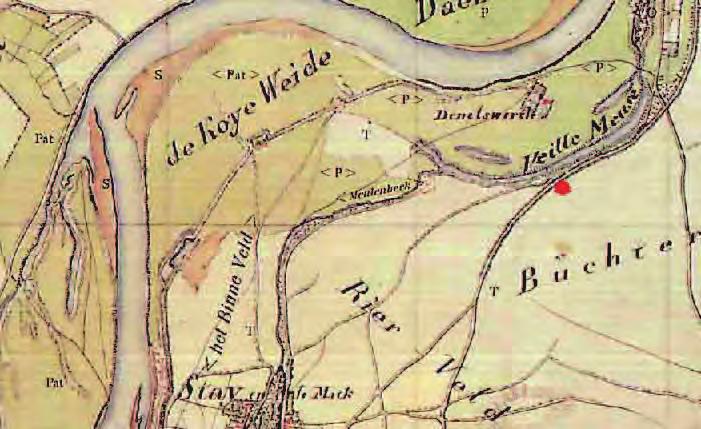 Koeweide-Trierveld 21 2 55 Figuur 2.6 Locatie van de vindplaatsen 2 en 55 op de Tranchotkaart uit 1804-1805.