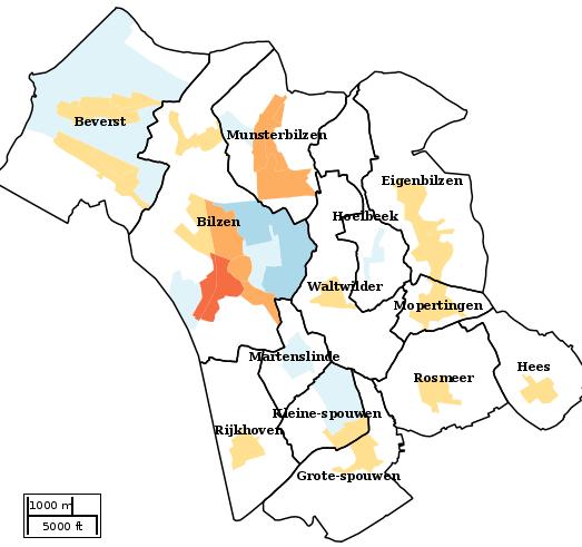 Kaartvisualisatie welvaartsindex per statistische sector (wijk) voor Welvaartsindex*... 59 60 69 70 79 80 89 90 99 100 109 110 119 120 129 130 139 140.