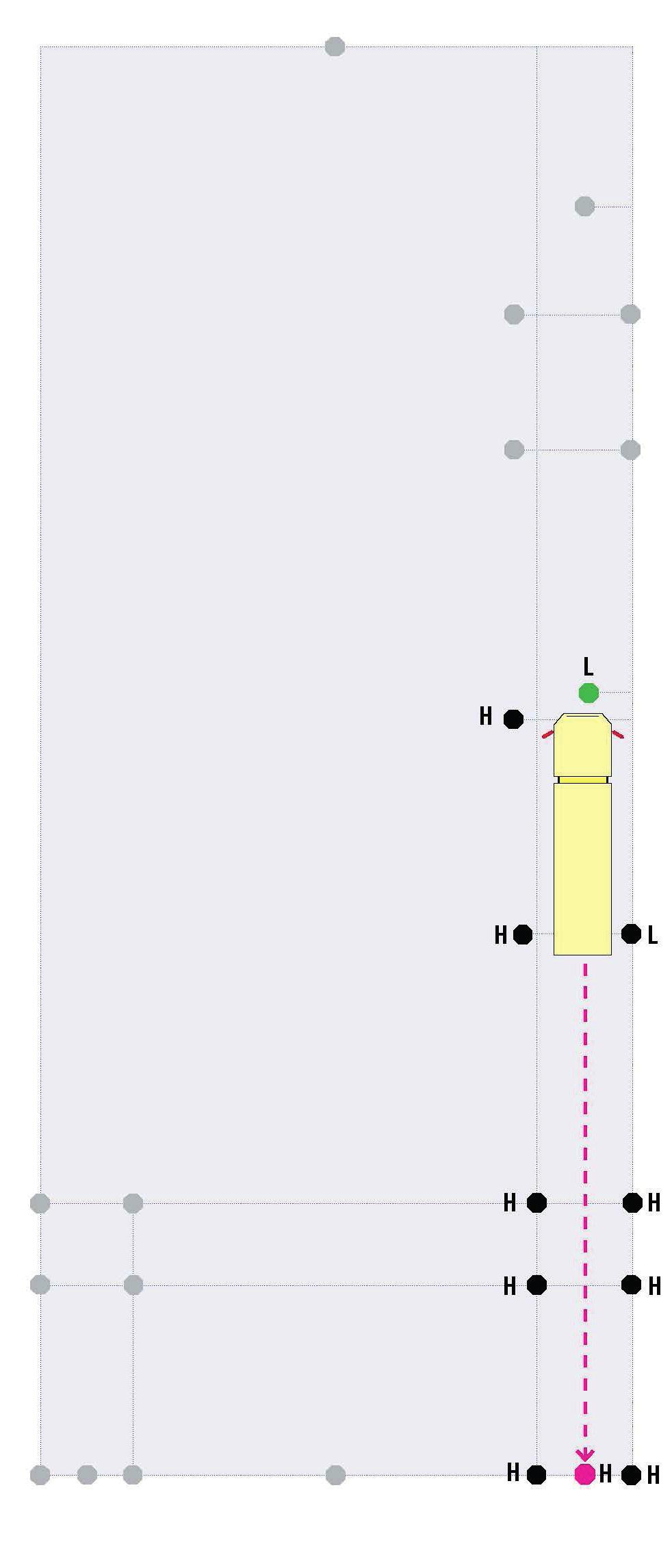 Scenario 4B: rechte lijn achteruit rijden, achterzijde voertuig