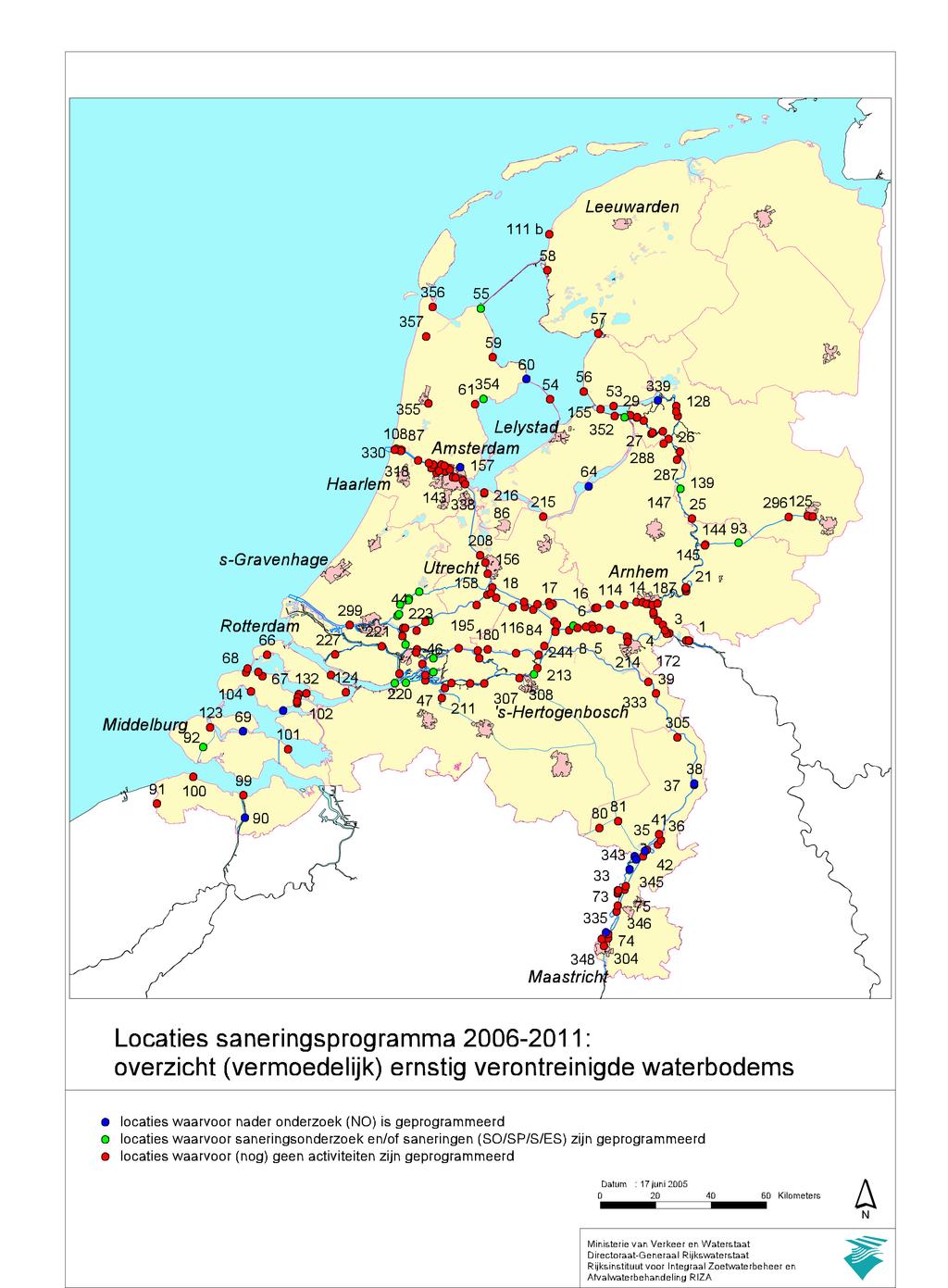 Bijlage B Overzichtskaart saneringslocaties.