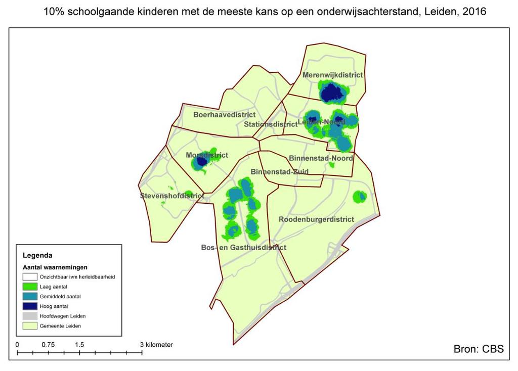 Hieronder staan van de schoolgaande kinderen (primair onderwijs) de kaarten weergegeven bij