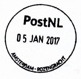 Het stempel werd in januari 2017 teruggezonden (05 JAN 2017).