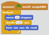 Selecteer bij Scripts het onderdeel Besturen Sleep een HERHAAL-blok naar de scriptszone en laat deze bovenaan de stapel los.