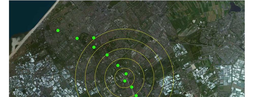 3.2.3 Raai noordwest-zuidoost In Figuur 3-8 zijn de gemiddelde waterstanden in het eerste watervoerend pakket van de maanden december 2013, december 2014 en december 2015 in een raai van noordwest