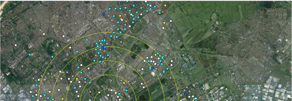 4.2.2 De ontwateringsdiepte bij alle peilbuizen De analyse uit de vorige paragraaf is uitgevoerd op alle peilbuizen van Figuur 4-1.