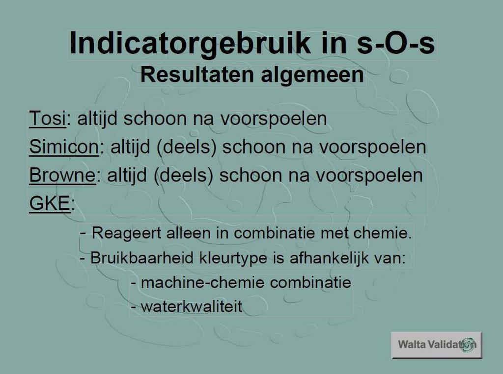 Reinigingsindicator Kwaliteit van indicatoren loopt