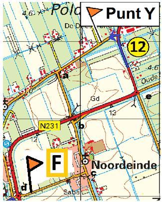 Bij a staande lijkt het logisch naar boven te rijden en niet via het fietsje maar via de Proostdijerdwarsweg naar de voet van pijl 8 te gaan.