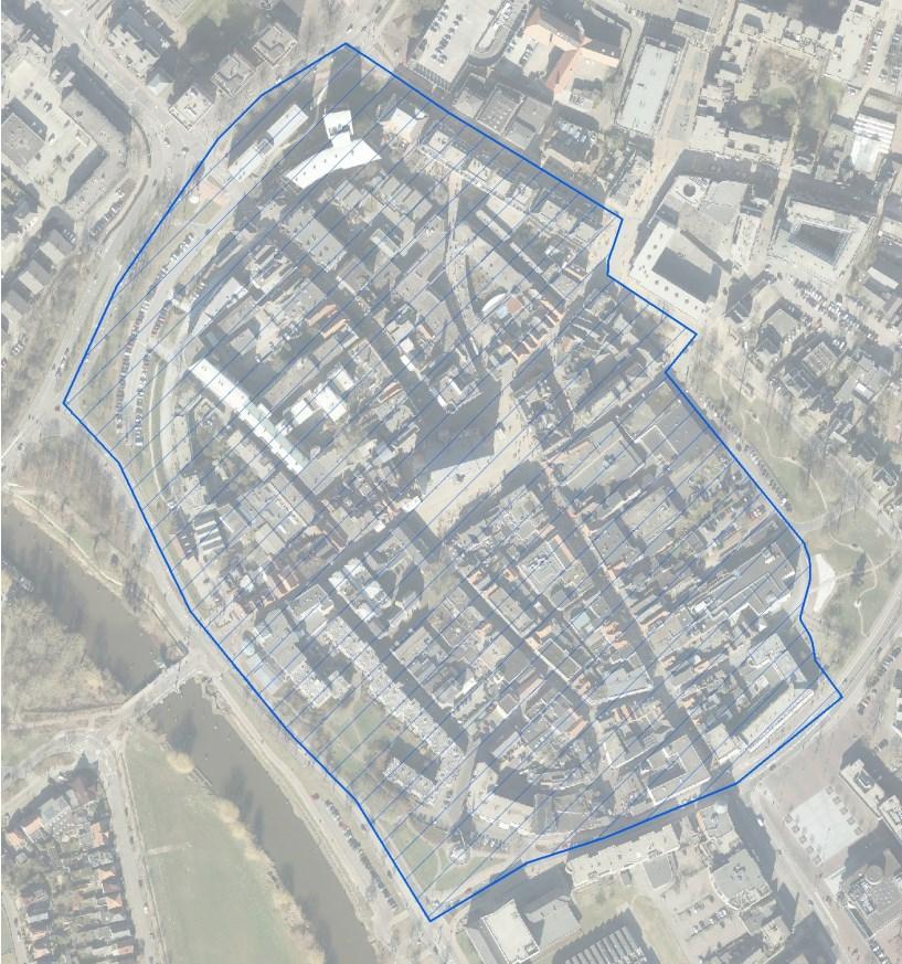 Bijlage 1: binnenstad Doetinchem (het Ei) gearceerd gebied waar gereserveerd woningcontingent op