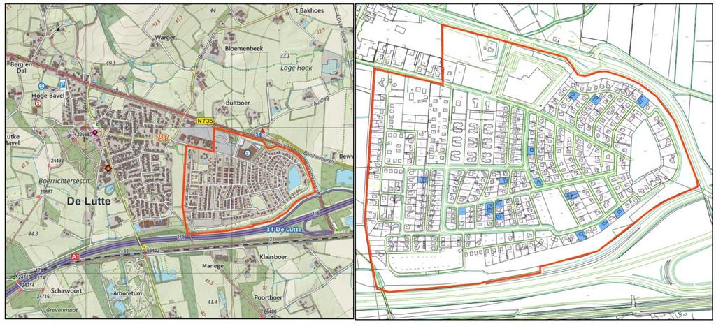 Figuur 1.1 Ligging van het plangebied in De Lutte (Bron: www.opentopo.nl & gemeente Losser) 1.3 De bij het plan behorende stukken Het bestaat uit de volgende stukken: verbeelding (tek.nr. NL.IMRO.