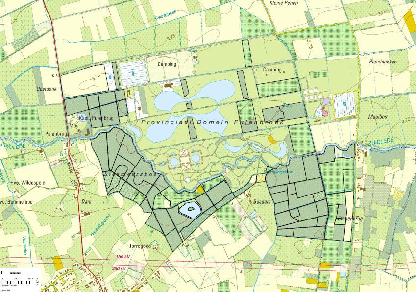 Plangebied boseenheden grotendeels aaneengesloten bosgebied