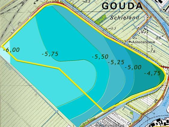 De grondwaterstanden in het plangebied Westergouwe liggen tussen NAP -6,00 m en NAP -4,75 m. Van oost naar west wordt de grondwaterstand lager.