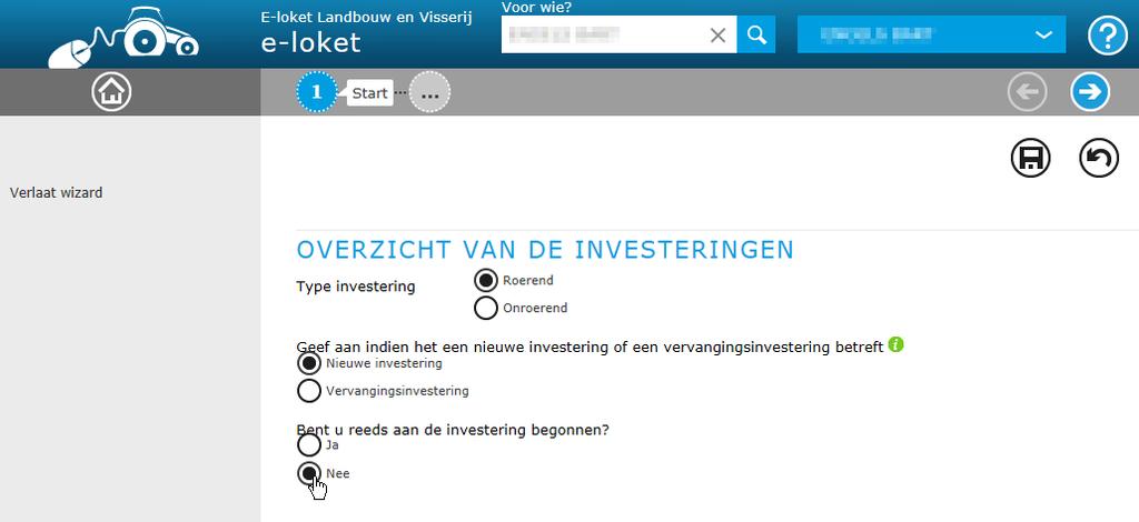 3.1.5.3 Voorbeeld : type roerend : tractor 3.1.6 Aanvraag door een machinering Elke verantwoordelijke van een machinering kan een vlif-aanvraag (investeringen) doen.