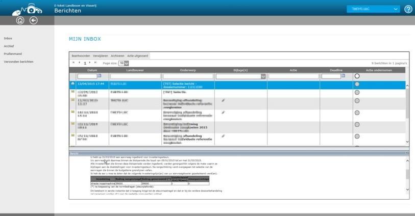 betrekking tot selectie in zijn inbox op e-loket geplaatst is.