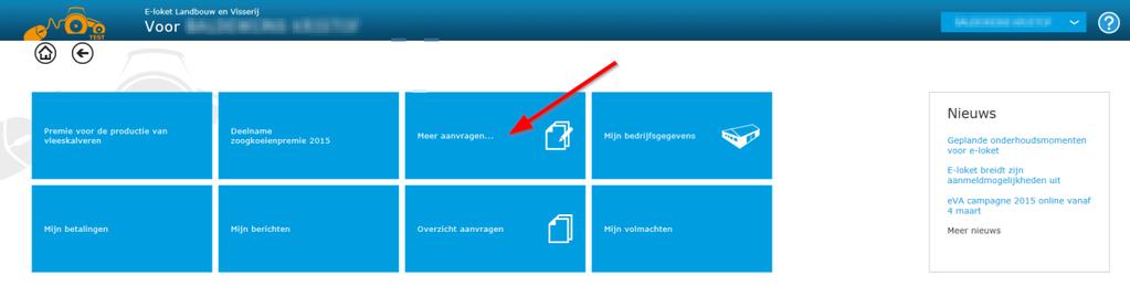 2 HET STARTEN VAN EEN VLIF AANVRAAG Om de VLIF-aanvraag te vinden, klik op de tegel meer