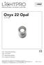 Onyx 22 Opal 171D 12VOLT. Gebruikershandleiding User manual Bedienungsanleitung Manuel de l utilisateur
