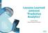 Lessons Learned omtrent Predictive Analytics