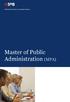 Master of Public Administration (MPA)