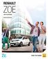 RENAULT ZOE 100% ELEKTRISCH PRIJSLIJST MEI 2015 SIGNATURE DRIVE THE CHANGE