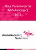 Nota Verantwoorde Ambulancezorg 2013