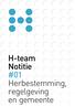 H-team Notitie #01 Herbestemming, regelgeving en gemeente