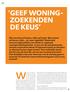 GEEF WONING- ZOEKENDEN DE KEUS