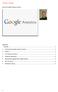 Inhoud. GAnalytics Trainingen. Brochure Google Analytics training