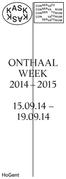 ONTHAAL WEEK 2014 2015