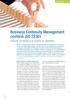 Business Continuity Management conform ISO 22301