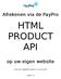 Afrekenen via de PayPro HTML PRODUCT API. op uw eigen website. (voor een ingesteld product in uw account) Versie 1.0
