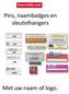 Pins, naambadges en sleutelhangers