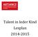 Talent in Ieder Kind Lesplan 2014-2015