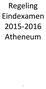 Regeling Eindexamen 2015 2016 Atheneum