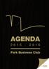 AGENDA 2015-2016. Park Business Club