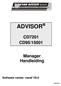 ADVISOR CD7201 CD95/15001. Manager Handleiding. Software versie: vanaf V6.0 142501999-2