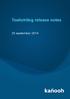 Toelichting release notes. 25 september 2014