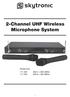 2-Channel UHF Wireless Microphone System