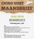 JUNI 2014 BELANGRIJKE DATA!! Planning juni / juli