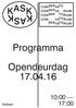 Programma. Opendeurdag 17.04.16 10:00 17:00