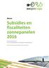 Subsidies en fiscaliteiten zonnepanelen 2016