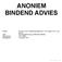 ANONIEM BINDEND ADVIES