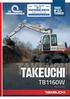 TAKEUCHI TB1160W 15.010 KG THUIS OP ELK TERREIN