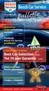 Bulletin. Bosch Car Service. Best Car Selection PAGINA 5 Tot 10 jaar Garantie PAGINA 8. Pechhulp. Bosch Car Service. goedkoper
