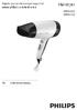Hairdryer. Register your product and get support at  HP4962/22 HP4961/22. Gebruiksaanwijzing